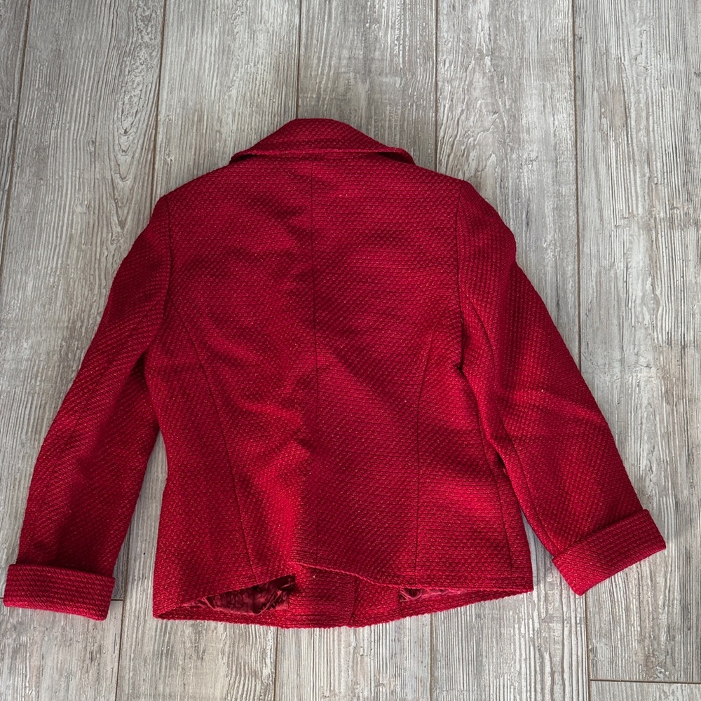 Dana Buchman Red Textured Blazer - Picture 3 of 3